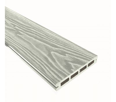 Террасная доска Смарт 3D Пустотелая с пазом Дуб беленый от производителя  Terrapol по цене 740 р